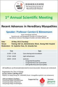 Event Flyer of Recent Advance in Hereditary Myopathy.
